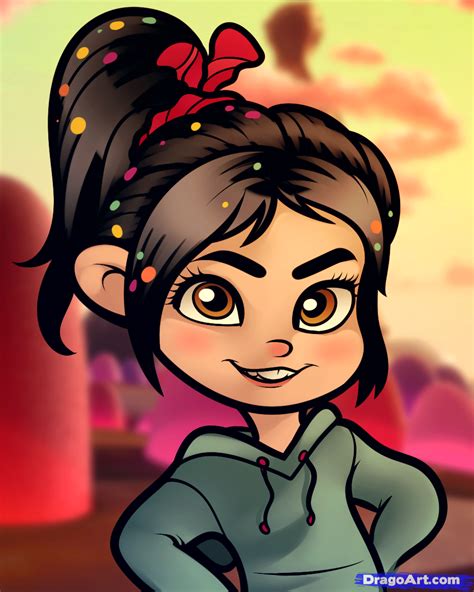 How To Draw Vanellope Wreck It Ralph By Dawn Drawings Disney Art