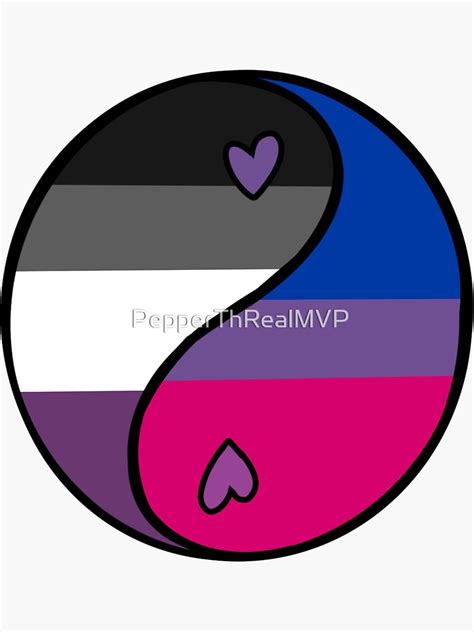 Biromantic Asexual Bi Ace Cute Lgbtq Pride Flag Yin Yang Sticker For Sale By