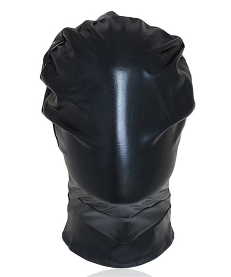 Patent Leather Hood Mask Headgear In Adult Games For Couples Fetish