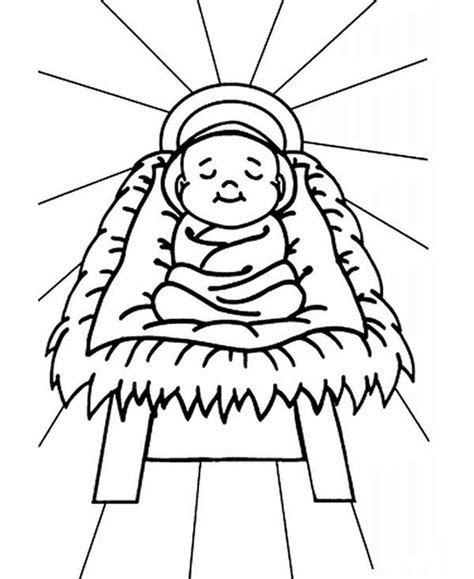 Baby Jesus Sleep In A Manger Coloring Page Kids Play Color