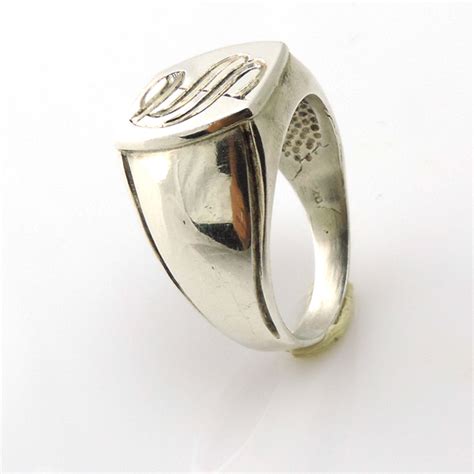 pasarel sterling silver engraved gothic personalized monogram initial signet unisex ring