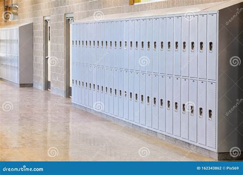 A Row Of Lockers In A High School Stock Photo Image Of Pattern