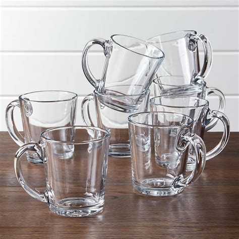 Moderno Clear Glass Coffee Mug Set Of 8 Reviews Crate And Barrel