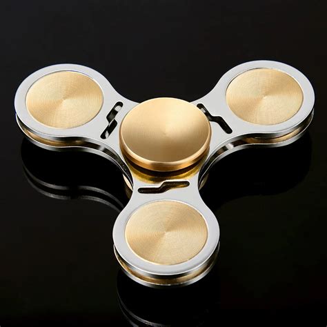 hand spinner edc decompression toy metal brass fidget finger spinning tops for autism adhd