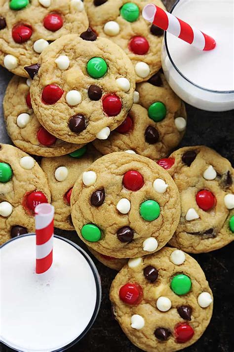 Santas Cookies Double Chocolate Chip Mandm Cookies Creme De La Crumb