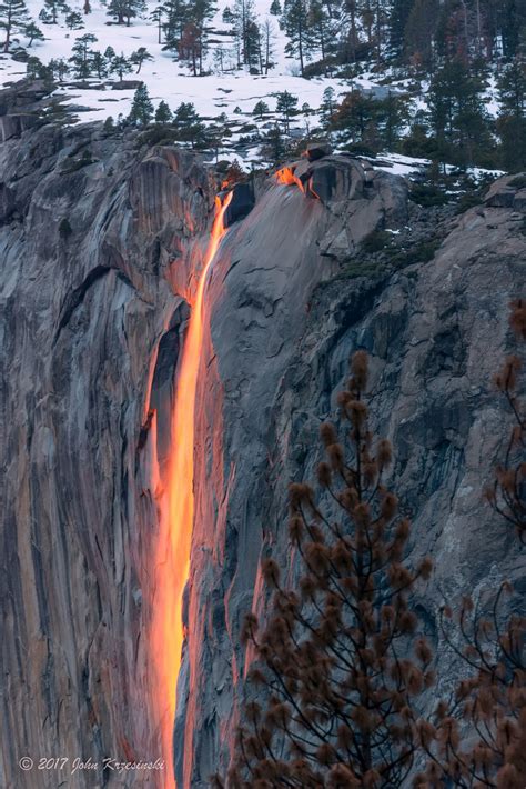Waterfall El Capitan Yosemite National Park California Usa