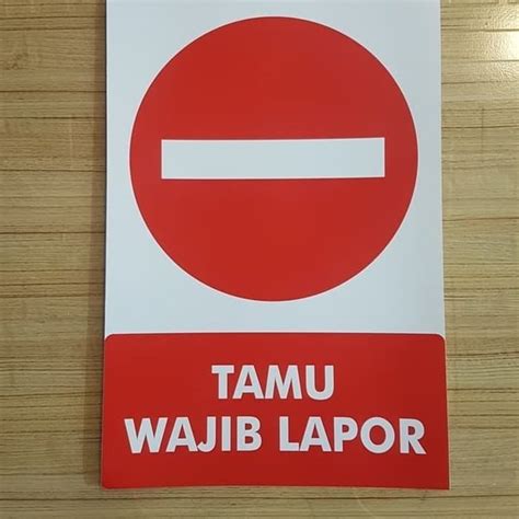 Jual New Tamu Wajib Lapor 30x20cm Sticker Sign Rambu K3 Larangan Masuk Stiker Di Lapak Morrins S