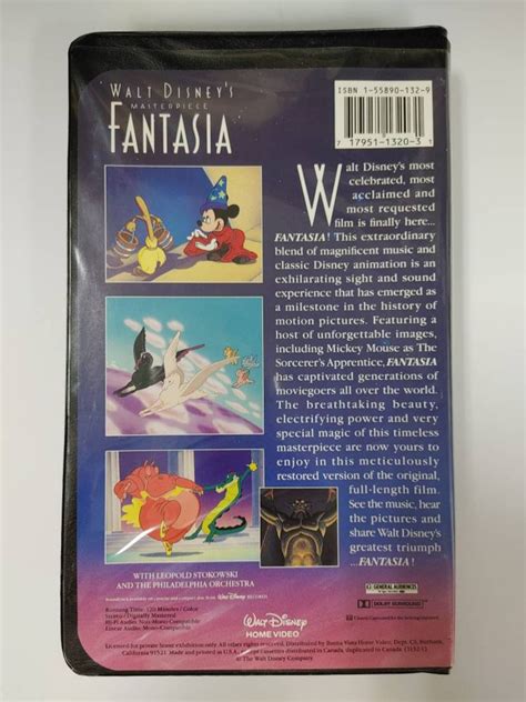 Walt Disneys Masterpiece Fantasia Vhs 1991 Etsy