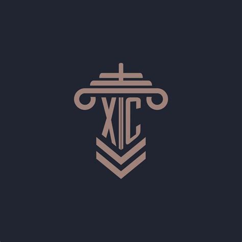 Xc Initial Monogram Logo With Pillar Design For Law Firm Vector Image