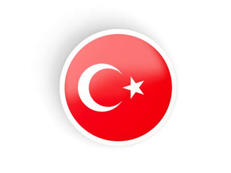 Round Concave Icon Illustration Of Flag Of Turkey