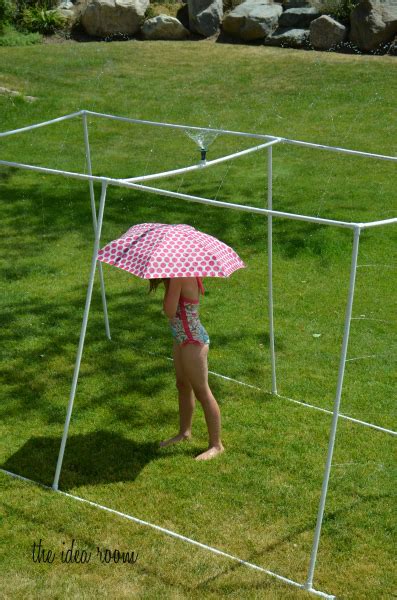 A pvc water sprinkler from classy clutter that we can assemble ourselves in just a few minutes that will hold up to the rigors of two boys and a passle of neighborhood kids. fun kids sprinklers DIY PVC sprinkler Archives - The Idea Room