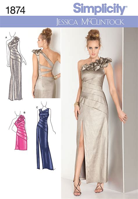 Simplicity 1874 Bridesmaid Prom Evening Dress Gown Sewing Pattern Ebay