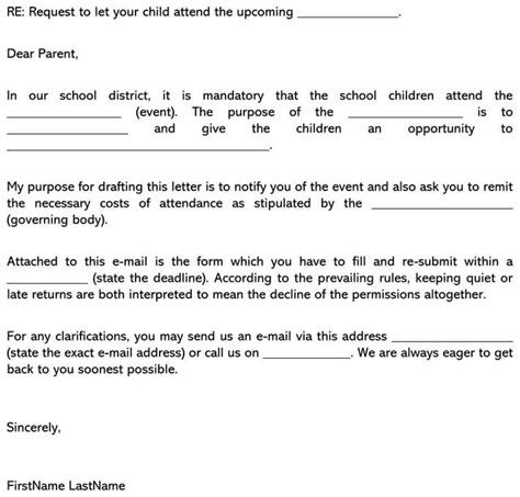 Permission Letter Template For School Format Sample Example Gambaran
