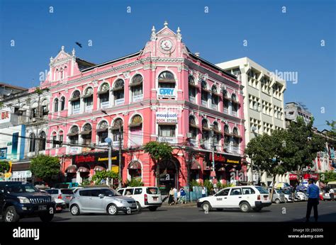 Colonial Buildings Yangon Myanmar Stock Photo Alamy