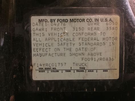 Vin Decode Ford Truck Enthusiasts Forums