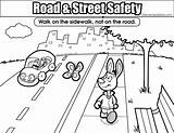 Safety Coloring Road Street Colouring Sidewalk Vs Resolution Medium sketch template