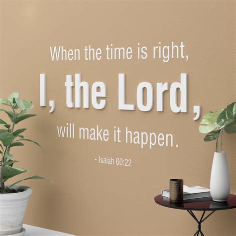 When The Time Is Right Isaiah Bible Verse Wall Etsy
