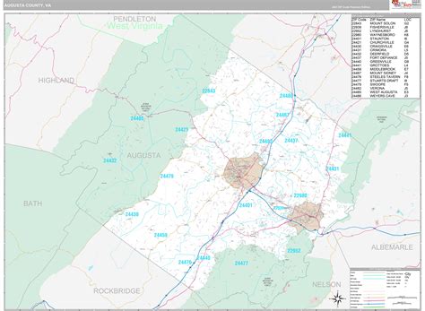Augusta County Va Wall Map Premium Style By Marketmaps Mapsales