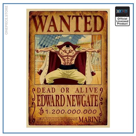 One Piece Anime Wanted Poster Whitebeard Bounty Official Merch One