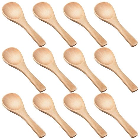 30 Pieces Small Wooden Spoons Mini Nature Wooden Spoons Mini Tasting Spoons Condiments Salt