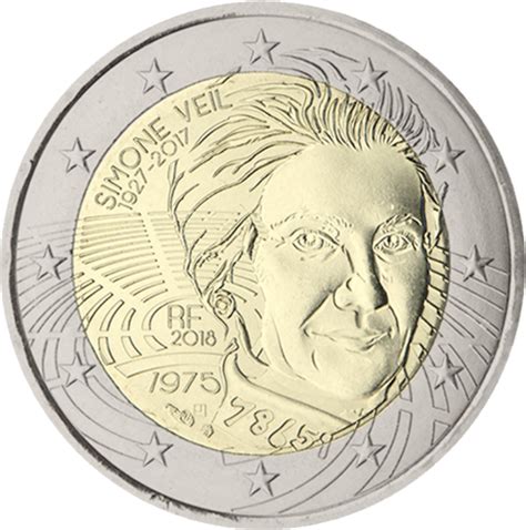 2018 France Simone Veil 2 Euro Coin Florinuslt