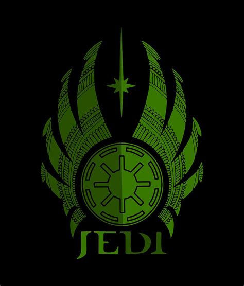 Jedi Symbol Star Wars Art Green By Studio Grafiikka