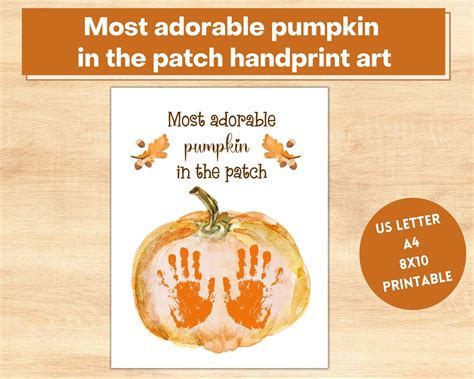 Most Adorable Pumpkin In The Patch Handprint Art Fall Etsy