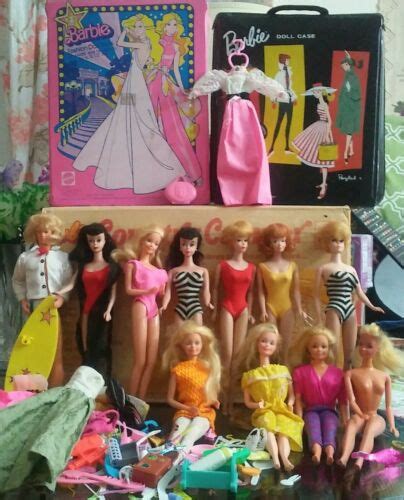 Vintage Barbie Dolls 60s Mid Century Dolls W Cases Ebay