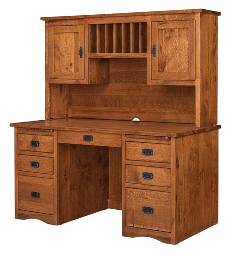 Amish Mission Double Pedestal Desk From Dutchcrafters Amish Furniture