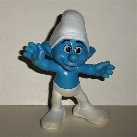 Mcdonalds 2013 Smurfs 2 Crazy Smurf Pvc Figure Happy Meal Toy Loose Used
