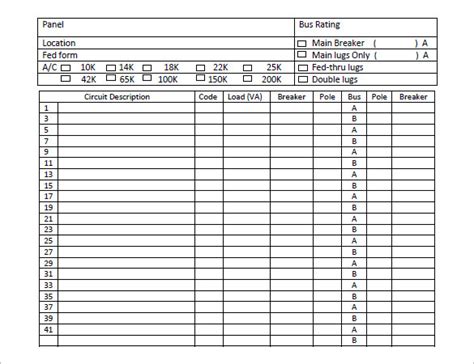 Mep inspection checklist is used for inspecting and evaluating mep (mechanical, electrical, plumbing) work. Distribution Board Schedule Template Excel - printable ...