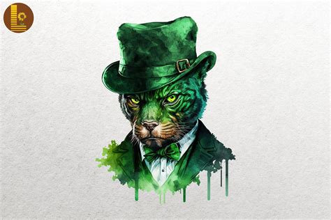 Gangster Panther Saint Patricks Day By Mulew Art Thehungryjpeg