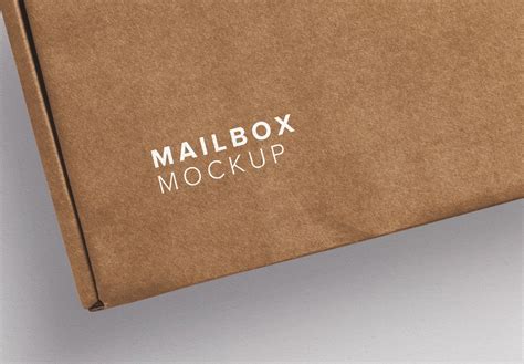 Cardboard Postal Box Mockup Custom Scene