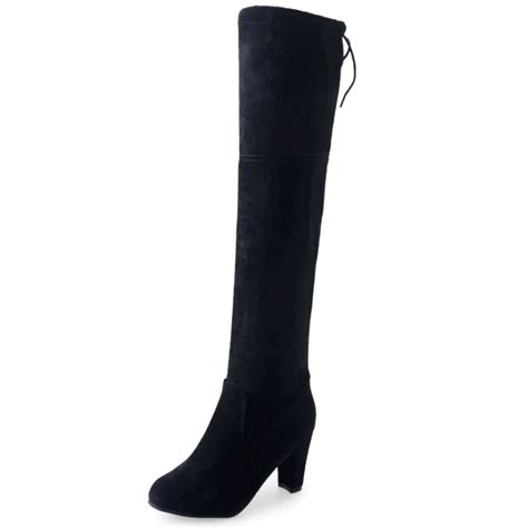 faux suede women s boots over the knee fashion sexy winter high heel long tube ladies boots
