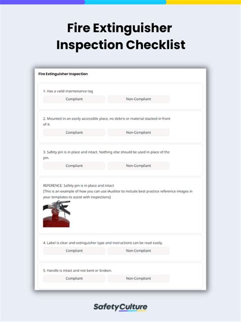 Fire Extinguisher Inspection Checklists Safetyculture Monthly Fire