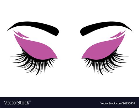 Logo Eyelashes The Eyes Girl With Makeup Vector Image
