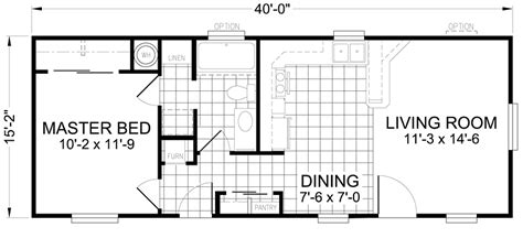 16x40 1 Bedroom Floor Plans Floorplansclick