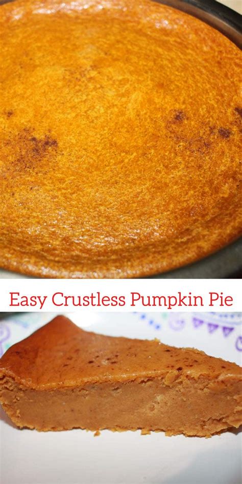 Easy Crustless Pumpkin Pie With Evaporated Milk For Dessert