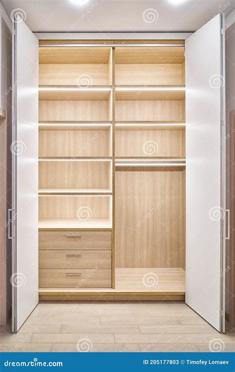 Wardrobe With Led Lighting With Inner Shelves And Drawers Of Light
