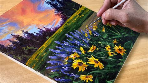 Painting Sunflower At Sunset Acrylic Painting Correa Art YouTube