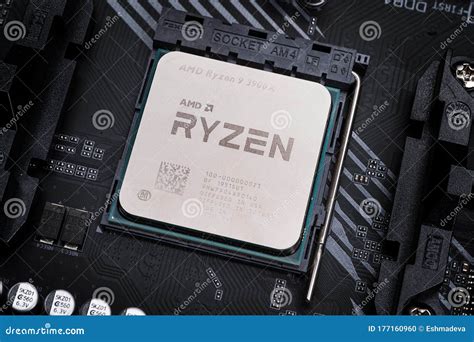 Amd Ryzen 9 Cpu In Am4 Socket Close Up Editorial Image Image Of 3000
