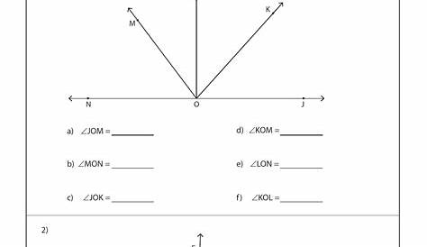 Angles - Multiple Rays Worksheet With Answers Download Printable PDF