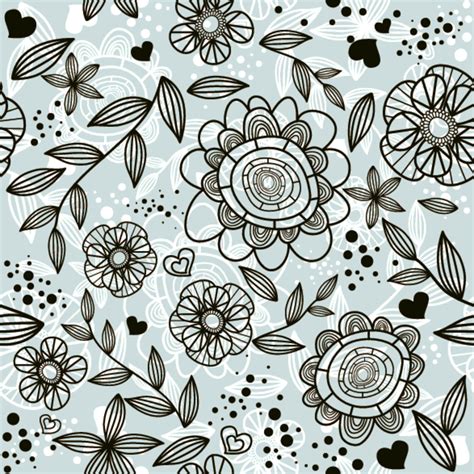 Grey Floral Pattern Background Freevectors