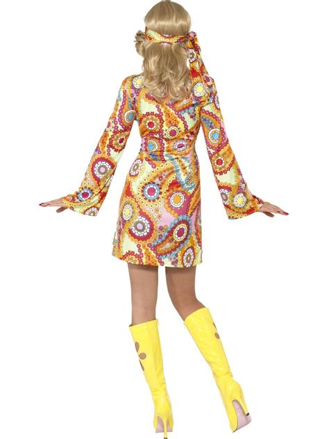 60s 70s Hippy Chick Ladies Psychedelic Hippie Fancy Dress Costume Outfit 8 18 Ebay