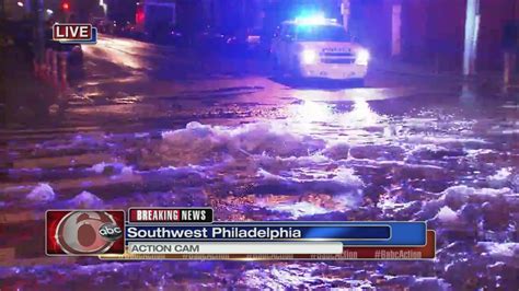 Road Collapses After Water Main Break In Southwest Philadelphia 6abc