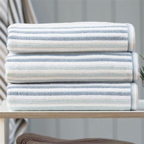 Hanover Striped 100cotton 550gsm Towel Blue Tonys Textiles