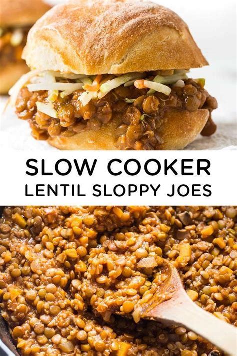 Slow Cooker Lentil Sloppy Joes Simply Quinoa Recipe In 2020 Slow