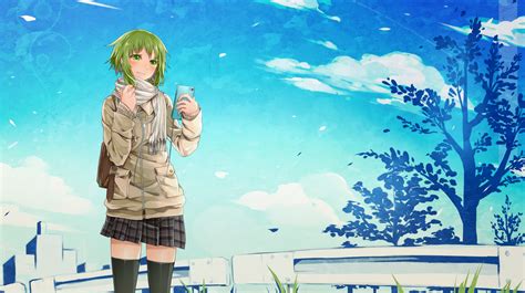 Anime Anime Girls Thigh Highs Short Hair Green Hair