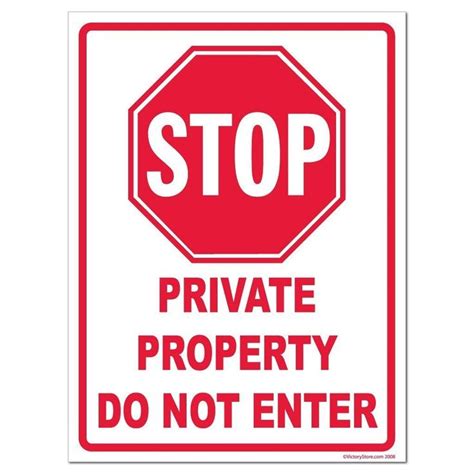 Stop Private Property Sign Or Sticker Victorystore Private