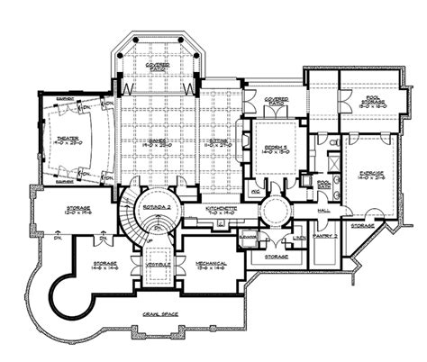 Basement Level Mansion Floor Plan Craftsman Style House Plans